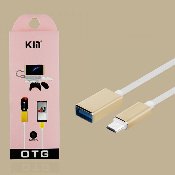 Wholesale Micro USB to OTG USB Data / Charge and Sync Cable Adapter 6 inch (Champagne Gold)